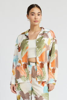  Abstract Oversized Shirt