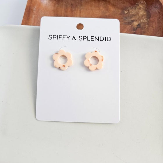 Flower Studs - Peach