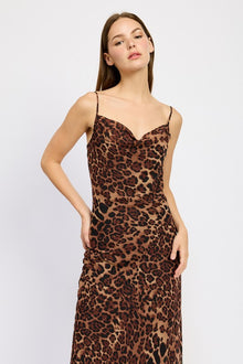  Leopard Print Maxi Dress