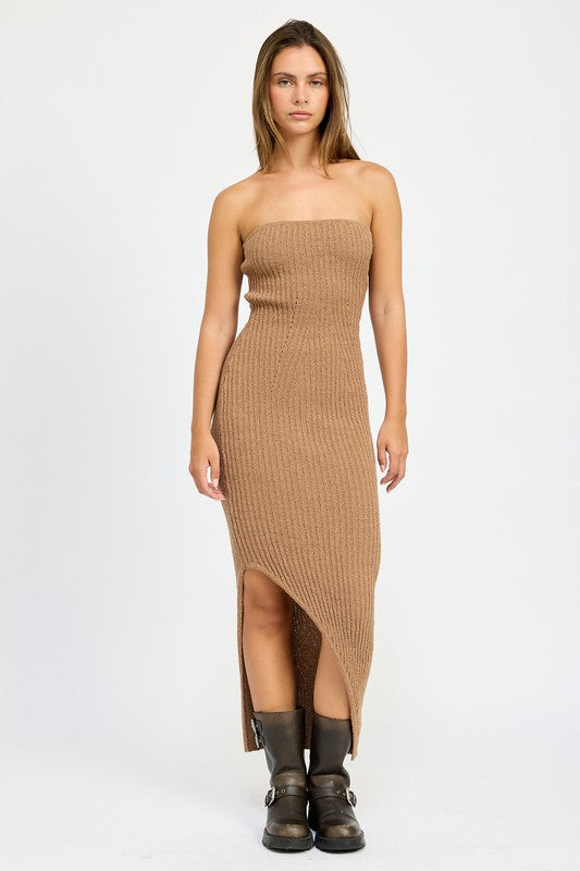 Asymmetrical Maxi Tube Dress