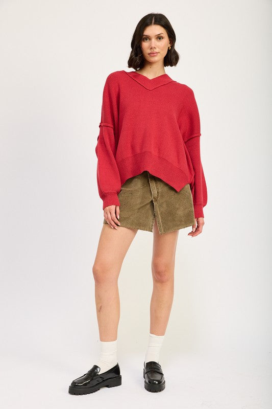 Gigi Oversized V Neck Sweater