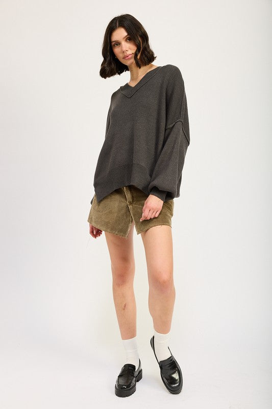 Gigi Oversized V Neck Sweater