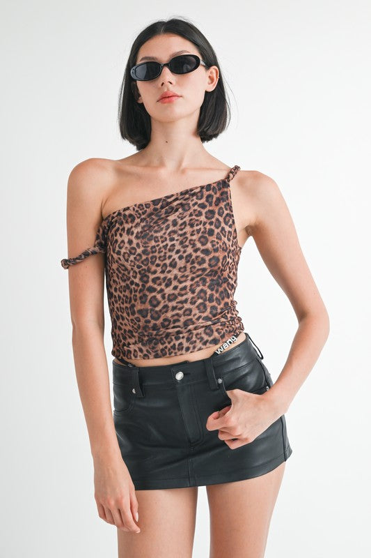 Leopard Twist Top