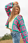 Leila Crochet Open Knit Cardigan