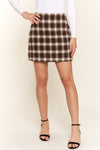 Brushed Plaid Mini Skirt