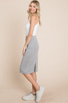 Heather Gray Elastic Waist Pencil Skirt