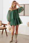 Organza Off Shoulder Mini Dress