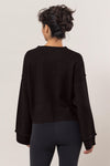 Round Neck Dropped Shoulder Ribbed Sweater