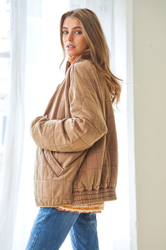 Soft Quilted Zip Up Jacket