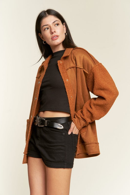 Shay Faux Fur and Suede Jacket