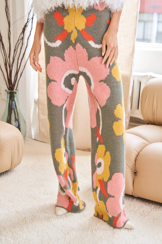 Flower Power Cozy Wide Leg Pants