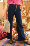 High Waist Button Wide Leg Jeans