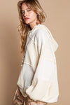 Cream Hooded Knit Top