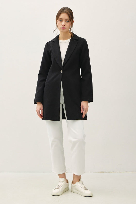 Single Button Coat w/Pockets