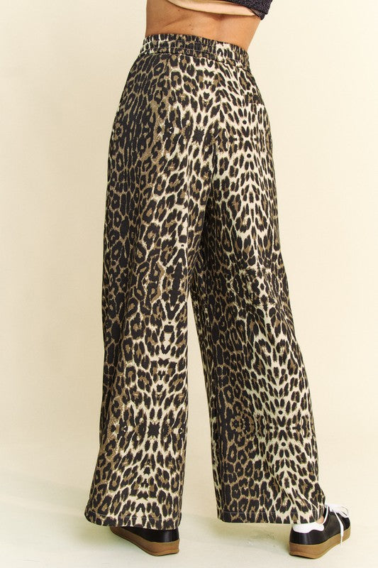 Leopard Wide Leg Pants