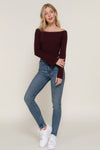 Lily Flare Sleeve Top in Maroon