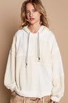 Cream Hooded Knit Top