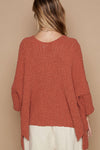 Open Front Sweater Cardigan in Brick