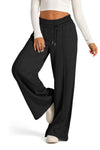 Drawstring Elastic Waist Wide Leg Pants