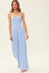 Drawstring Sleeveless Wide Leg Jumpsuit