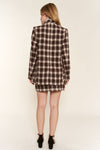 Plaid Brushed One Button Blazer