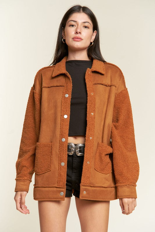 Shay Faux Fur and Suede Jacket