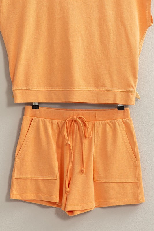 Preppy Matching Top and Shorts Set