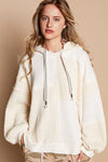 Cream Hooded Knit Top