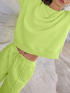 Round Neck L/S Top and Elastic Waist Pants Set