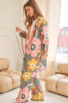 Flower Power Cozy Wide Leg Pants