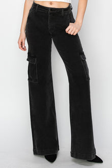  High Rise Wide Leg Cargo Jeans