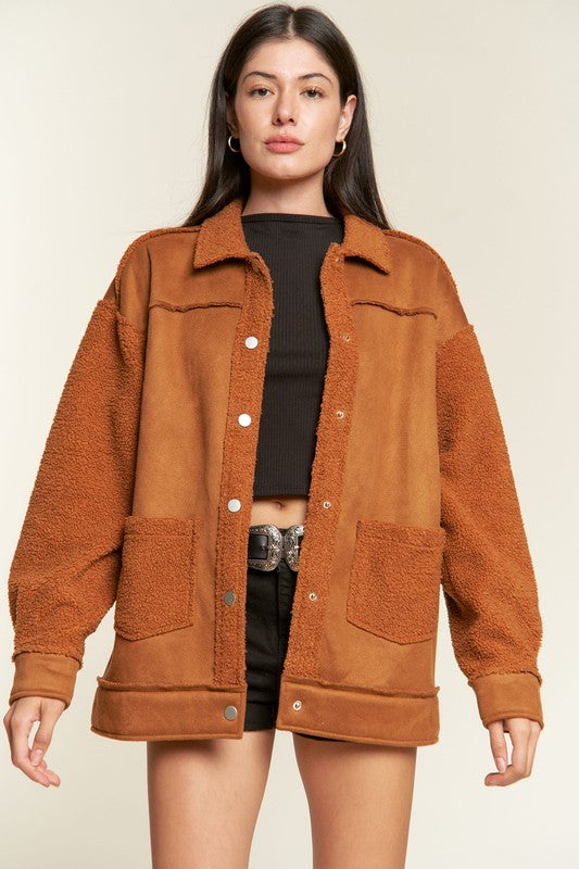 Shay Faux Fur and Suede Jacket