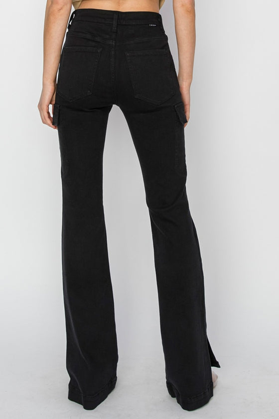 High Rise Side Slit Bootcut Jeans