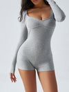 Gray L/S Romper