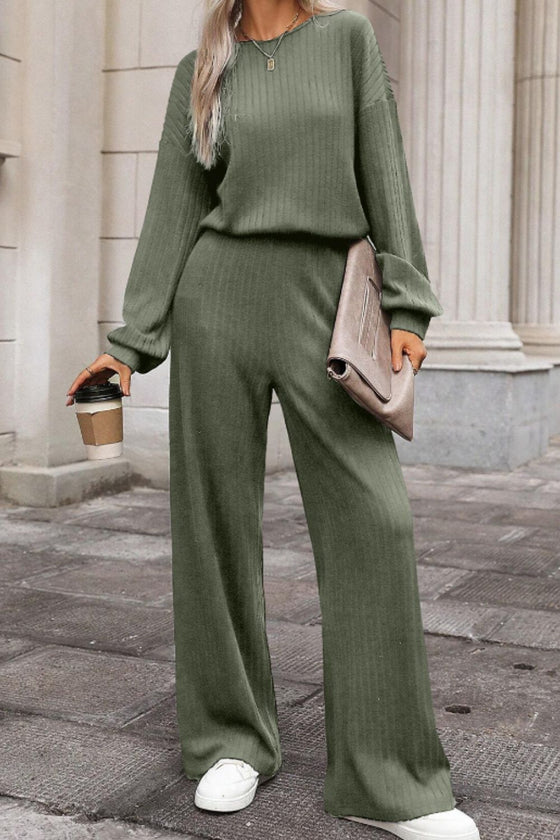 Round Neck L/S Jumpsuit