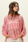 Mauve Floral Lace L/S Top