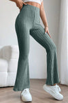 Ribbed High Waist Flare Pants