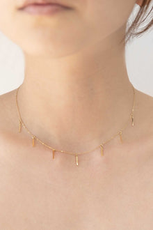  Bar Tassel Drop Necklace Gold