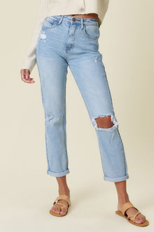  Distressed Mom Jean-Light Stone