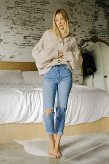  High Waisted Boyfriend Jeans