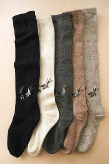  Hummingbird Wool Knee High Socks