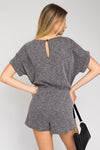 Short Roll Up Sleeve Romper