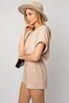 Short Roll Up Sleeve Romper