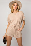 Short Roll Up Sleeve Romper