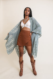  Embroidered Zig Zag Soft Kimono