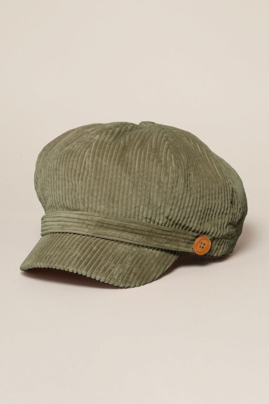 Corduroy Cap with Buttons