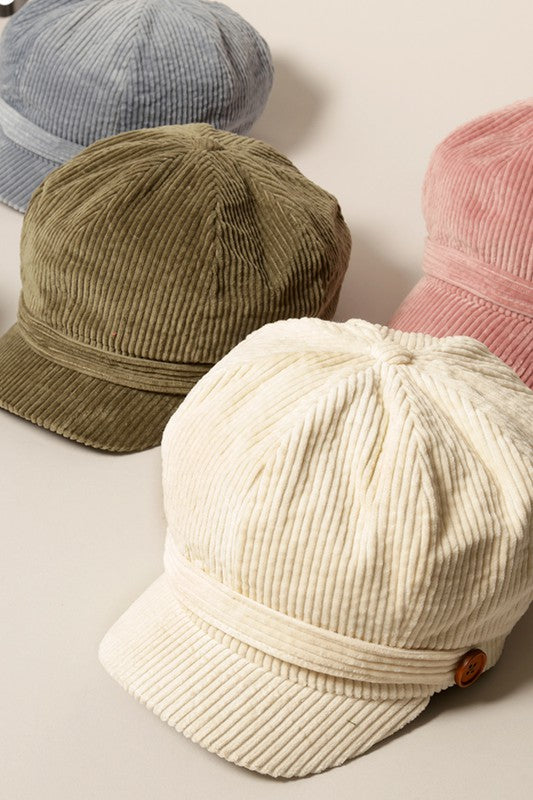 Corduroy Cap with Buttons