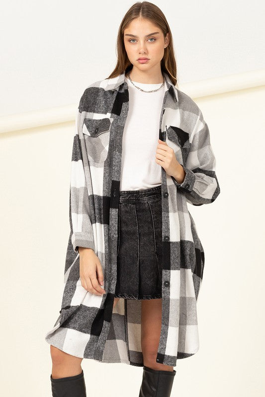 Checkered Longline Jacket