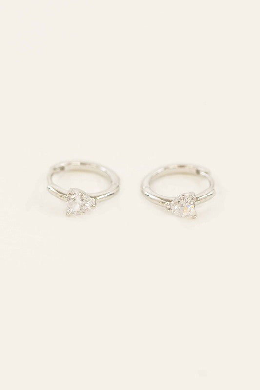 Heart Stone Hoops