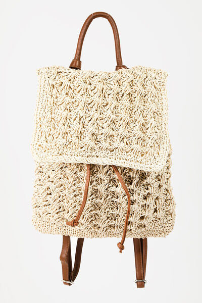 Chloe Braided Straw Backpack